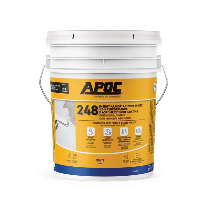 APOC 248 Energy Armor High Performance Elastomeric Roof Coating Bucket 5 gal Arizona White