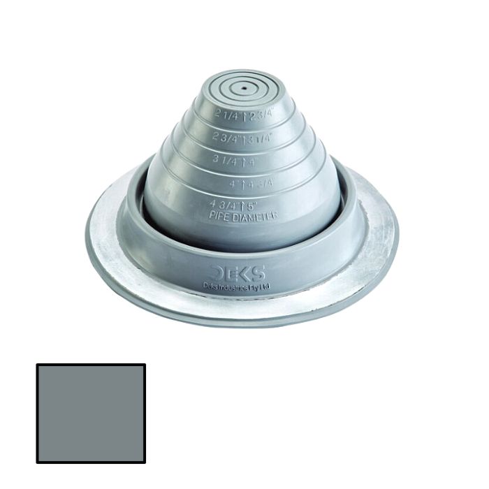 Deks DF103G Dektite Original Pipe Flashing for Metal Roofs 0.25"-5" Grey 10 pieces