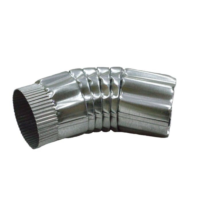 Berger Round Corrugated Elbow 45 Degrees Galvanized 4"