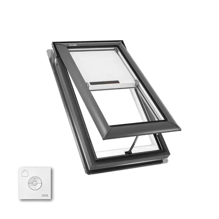 Velux VS C04 2004S Manual Fresh Air Skylight Deck Mounted Low E with Solar Blind and Remote 21" X 37-7/8"