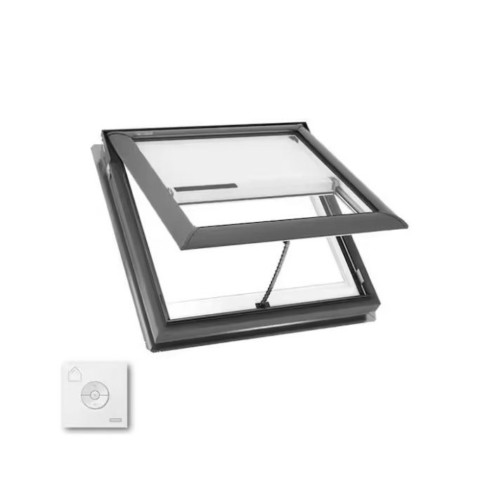 Velux VS M02 2004S Manual Fresh Air Skylight Deck Mounted Low E with Solar Blind and Remote 30-1/16" X 30"