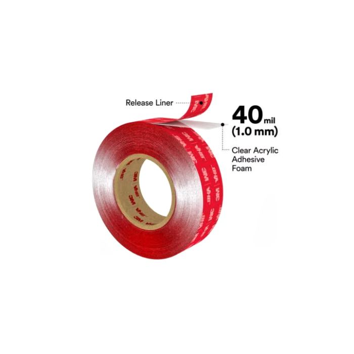 3M 4910 Clear VHB Two-Sided Tape 1/2" x 108'