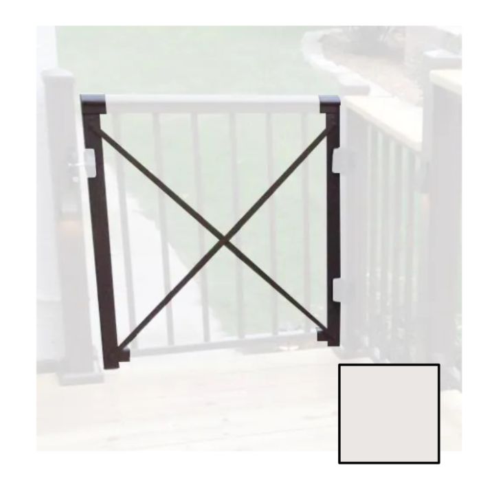 AFCO Adjustable Gate Kit White (uprights & crossbar) - for 4' Level Rail Kit & Balusters