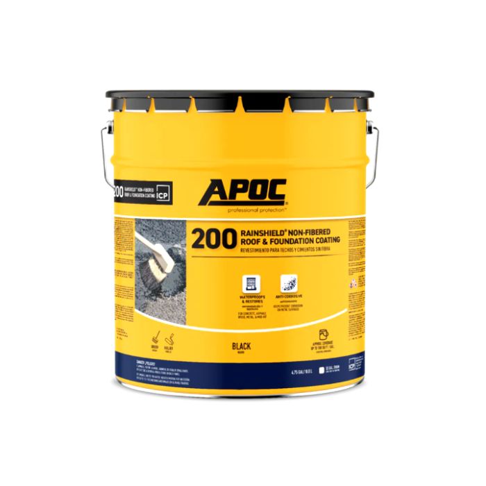 APOC 200 Rainsheild Non-Fibered Roof & Foundation Coating Black 5 gal