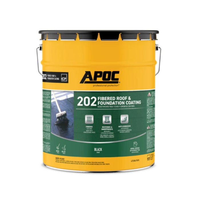 APOC 202 Rainshield Fibered Roof and Foundation Coating Black 5 gal
