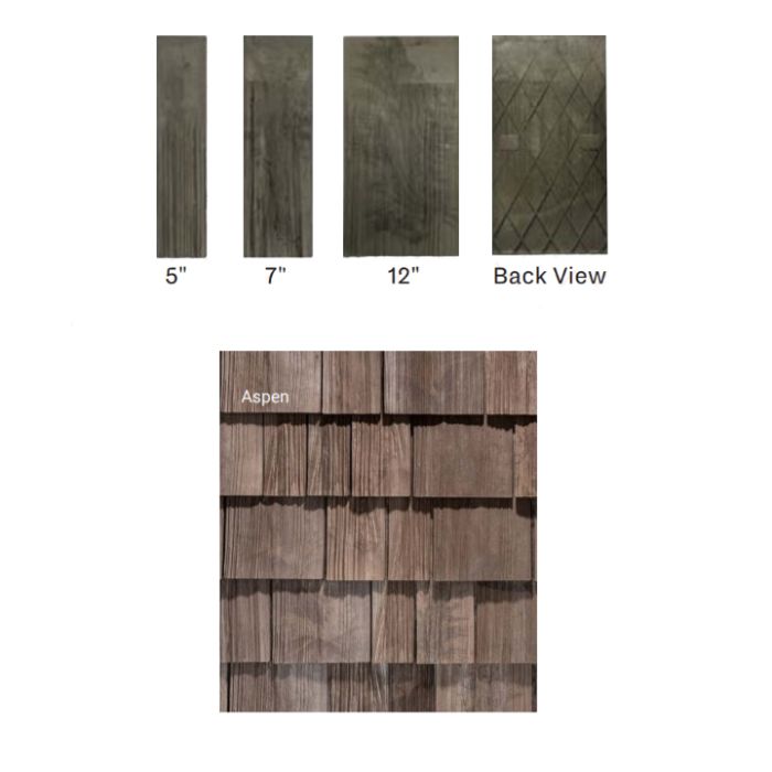 Brava Cedar Shake 22" Length X 5" 7" 12" Mixed Widths Aspen 12/bundle