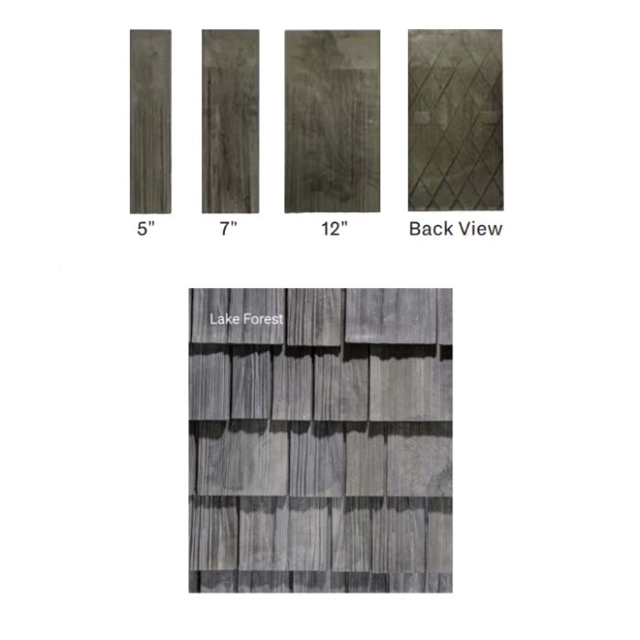 Brava Cedar Shake 22" Length X 5" 7" 12" Mixed Widths Lake Forest 12/bundle