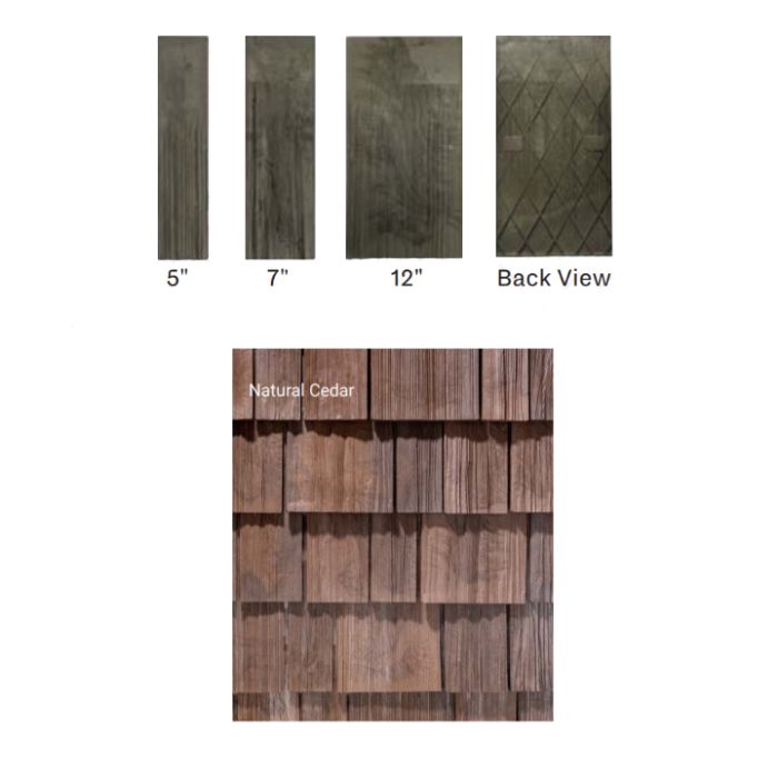 Brava Cedar Shake 22" Length X 5" 7" 12" Mixed Widths Natural Cedar 12/bundle