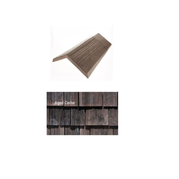 Brava Cedar Shake Solid Shake 14" X 5.375" X 6" Standard 120 Degree Aged Cedar 10/bundle