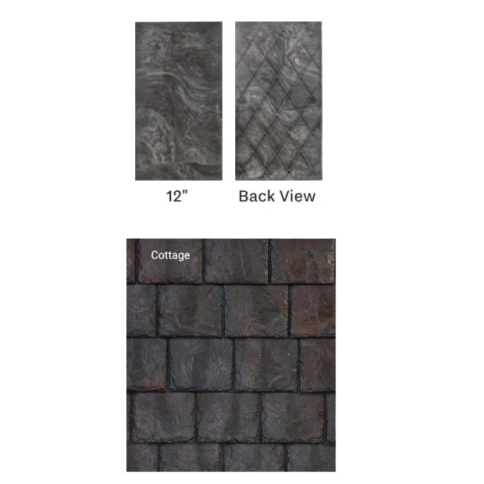 Brava Slate 2.0 Tile 22" Length X 6" 9" 12" Mixed Widths Cottage 10/bundle