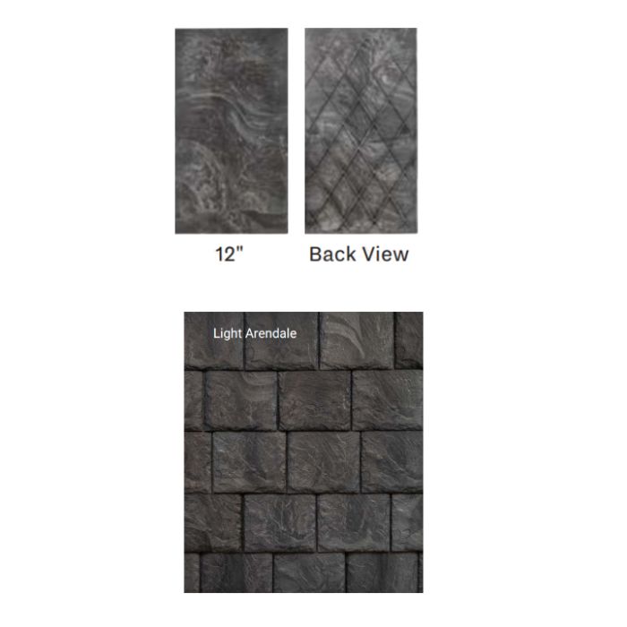 Brava Slate 2.0 Tile 22" Length X 6" 9" 12" Mixed Widths Light Arendale 10/bundle