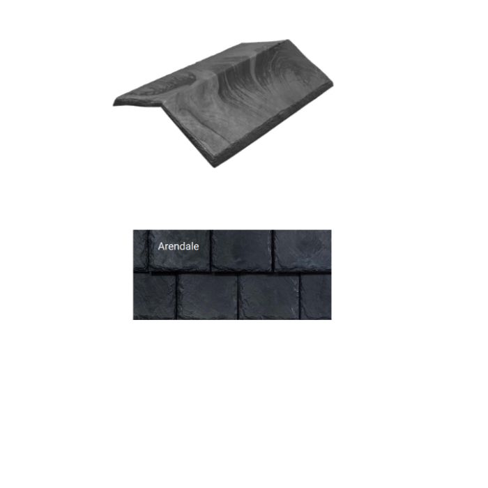 Brava Slate 2.0 Tile Hip and Ridge 14" X 5.625" X 6" Low 160 Degree Arendale 10/bundle