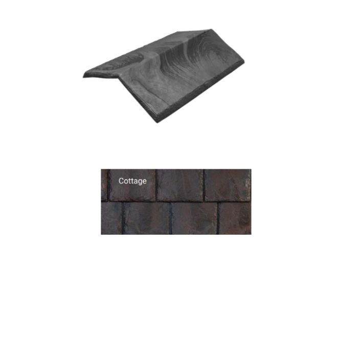 Brava Slate 2.0 Tile Hip and Ridge 14" X 5.625" X 6" Low 160 Degree Cottage 10/bundle