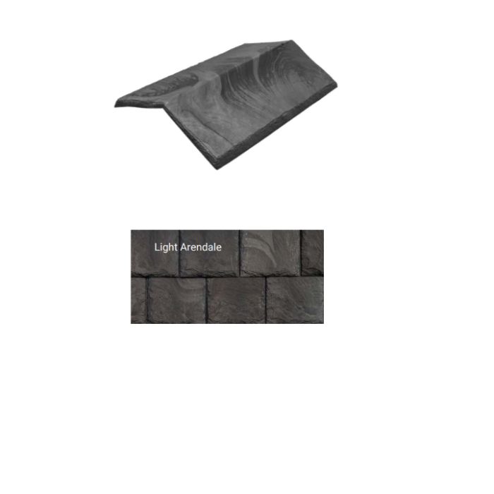 Brava Slate 2.0 Tile Hip and Ridge 14" X 5.625" X 6" Low 160 Degree Light Arendale 10/bundle