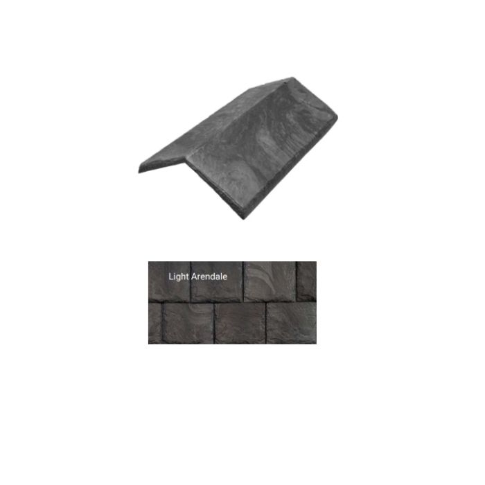 Brava Slate 2.0 Tile Hip and Ridge 14" X 5.625" X 6" Standard 120 Degree Light Arendale 10/bundle