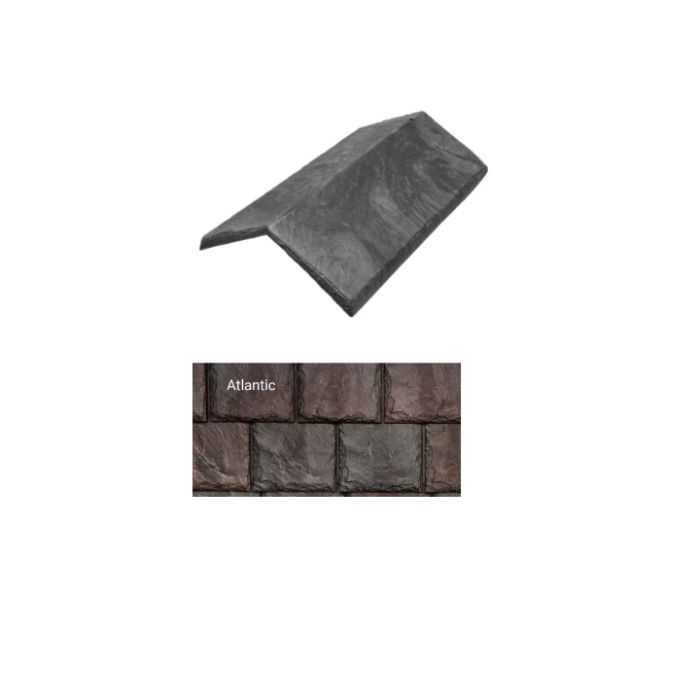 Brava Slate 2.0 Tile Hip and Ridge 14" X 5.625" X 6" Standard 120 Degree Atlantic 10/bundle