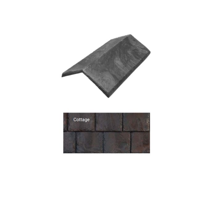 Brava Slate 2.0 Tile Hip and Ridge 14" X 5.625" X 6" Standard 120 Degree Cottage 10/bundle