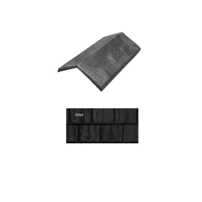 Brava Slate 2.0 Tile Hip and Ridge 14" X 5.625" X 6" Standard 120 Degree Onyx 10/bundle