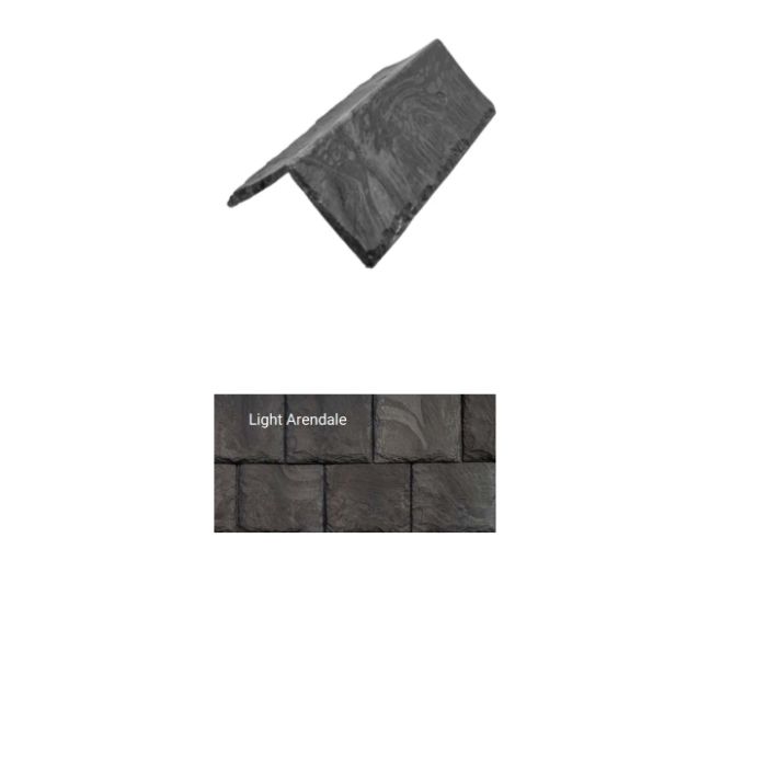 Brava Slate 2.0 Tile Hip and Ridge 14" X 5.625" X 6" Steep 90 Degree Light Arendale 10/bundle