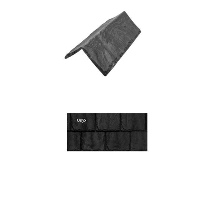 Brava Slate 2.0 Tile Hip and Ridge 14" X 5.625" X 6" Steep 90 Degree Onyx 10/bundle
