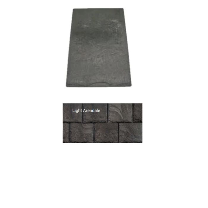 Brava Slate 2.0 Tile Solid Slate 22"x12"x1" Light Arendale 5/bundle