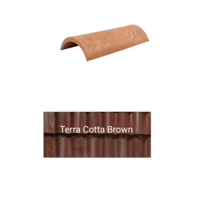 Brava Spanish Barrel Hip and Rake 17.5" X 8.25" X 9" Terra Cotta Brown 5/bundle