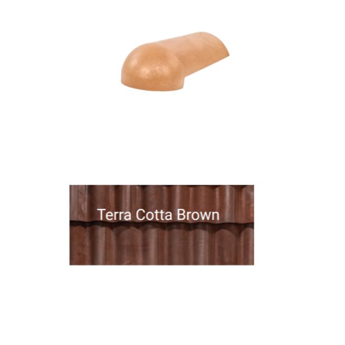 Brava Spanish Barrel Hip Starter 17.5" X 7.75" - 8.75" Terra Cotta Brown 5/bundle