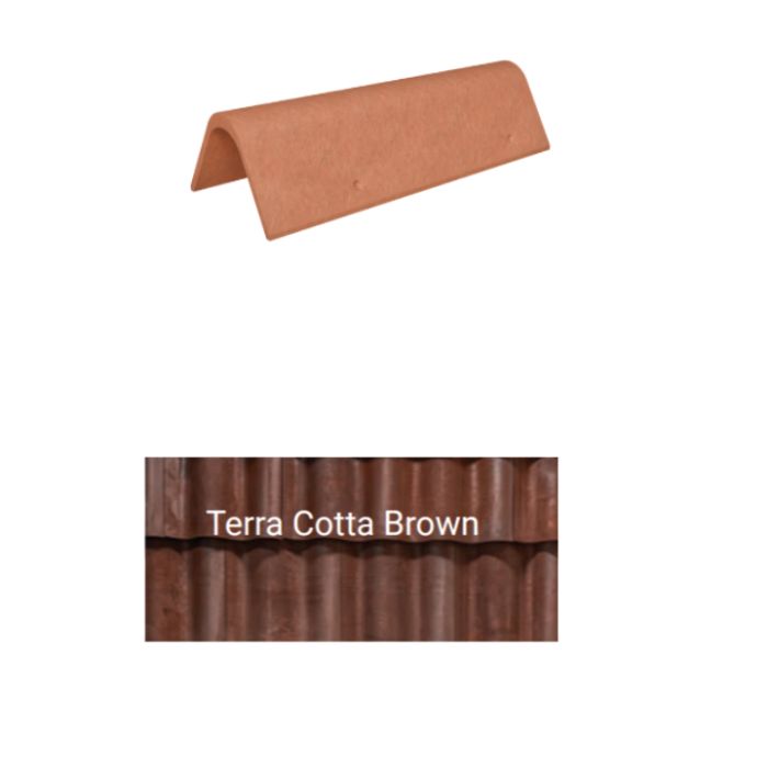 Brava Spanish Barrel Rake Edge 17" X 4.5" X 4.5" Terra Cotta Brown 5/bundle
