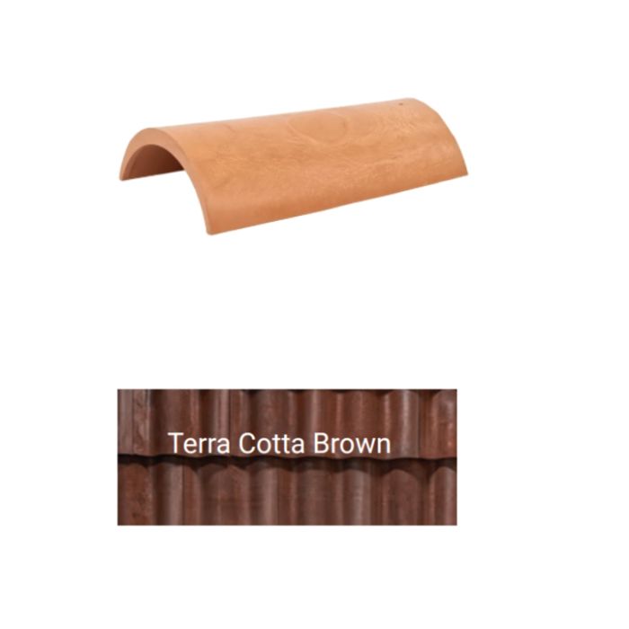 Brava Spanish Barrel Top Ridge 17" X 10" - 10.375" Terra Cotta Brown 5/bundle