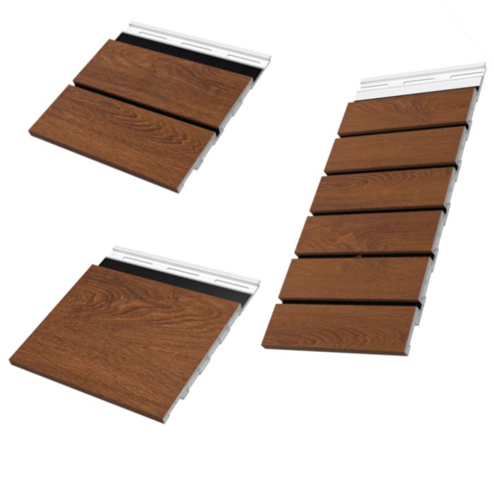 Chamclad Shadowline Wall Panel 16' Cinnamon Walnut 1pc