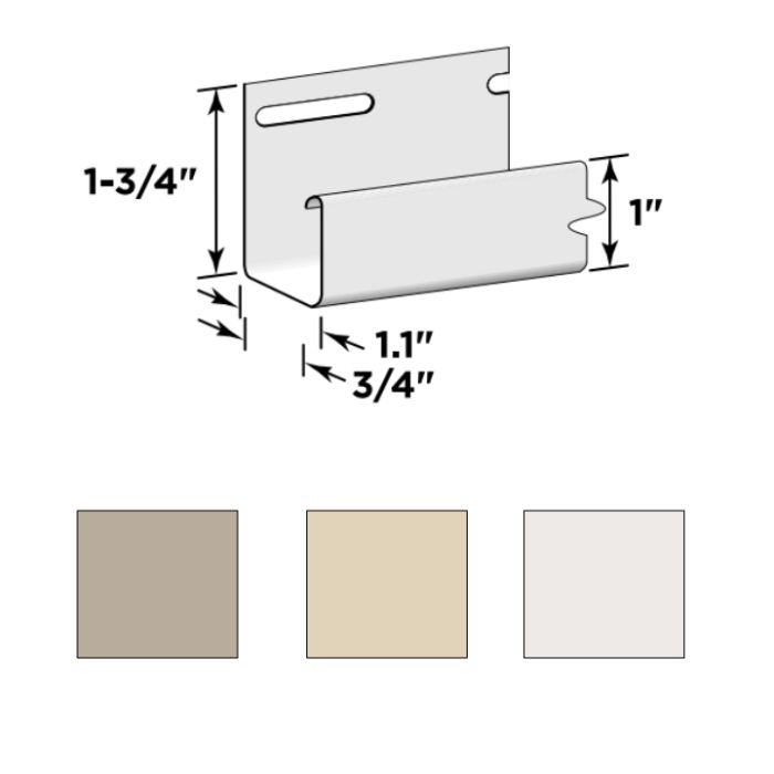 Certainteed 3/4" J-Channel 12'6" 48/Carton