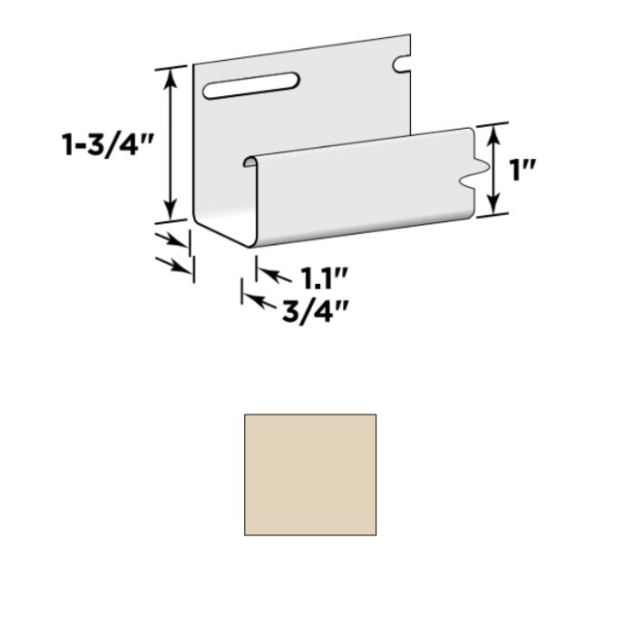 Certainteed 3/4" J-Channel 12'6" 48/Carton Desert Tan