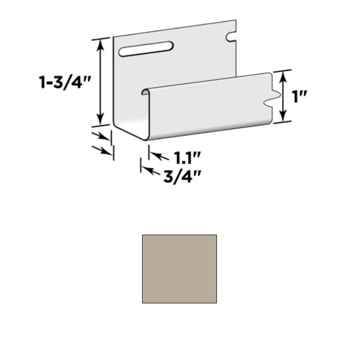 Certainteed 3/4" J-Channel 12'6" 48/Carton Natural Clay