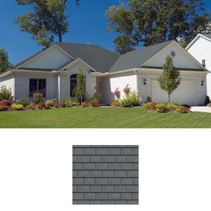 Ecostar Class C Majestic Niagara Concrete Flat Tile 12" with 9" reveal Midnight Gray 10/Bundle