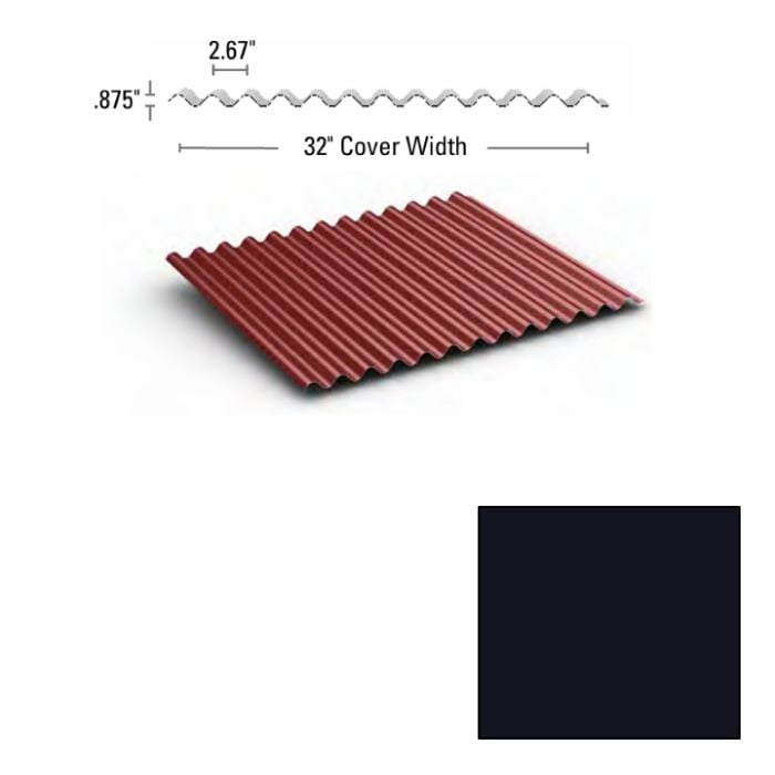 Multi Cor Panel 24ga 32"x120" Matte Black