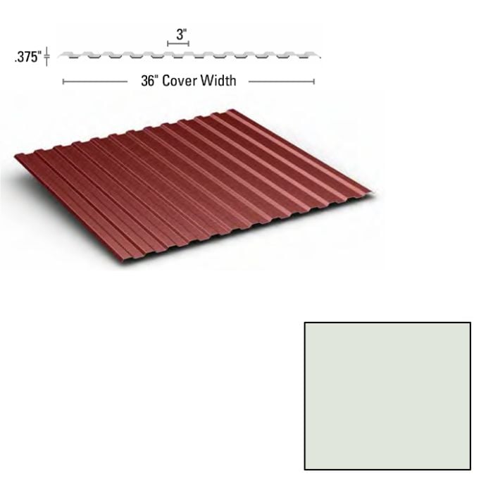Mini Rib Panel 24ga 36"x120" Bone White
