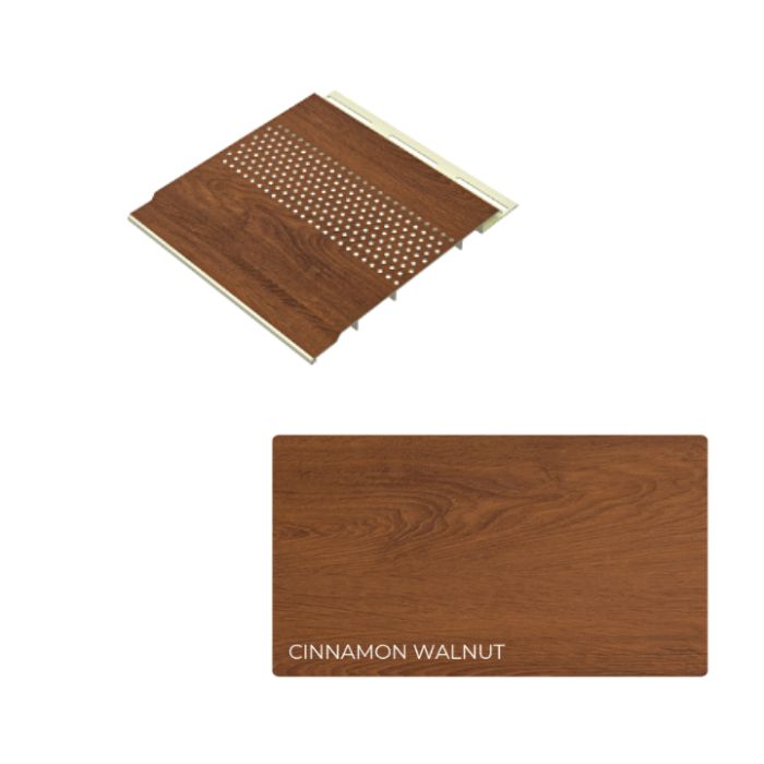 ChamClad T1756-16 Vented Soffit V-Groove and U-Channel 3/8"X6"X16' Cinnamon Walnut 1pc