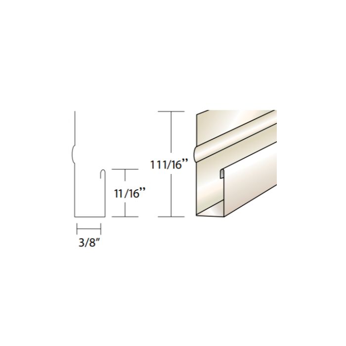 Quality Aluminum FR38280 Aluminum F Channel White 3/8"X12'