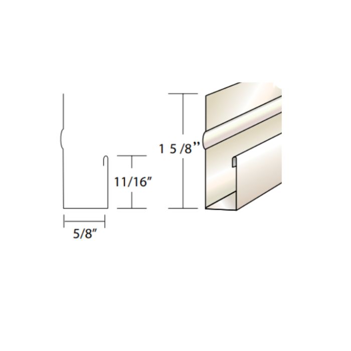 Quality Aluminum J Channel Moulding White 5/8"X12'