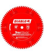 Diablo Trex Composite Decking Cellular PVC Blade 10 Inch 72 Tooth