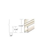 Quality Aluminum FR38280 Aluminum F Channel White 3/8"X12'