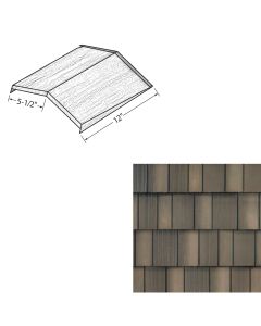 EDCO 1767-555 Arrowline Steel Ridge/Hip Cap Infiniti 12" Weathered Wood Enhanced 20/carton