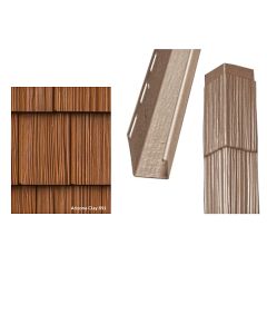 Foundry Split Shake Siding Corner Kit Weathered 7" Exposure Arizona Clay 12/carton