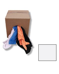 C&R Wiping Rags White Knit 10lbs 1 Box 