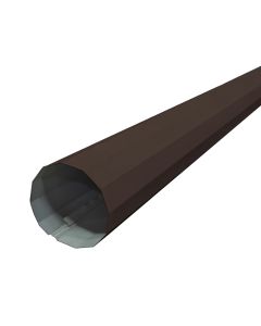 Lakefront Sheet Metal Downspout Round 12 Sided Kynar 4"x10' Tudor Brown