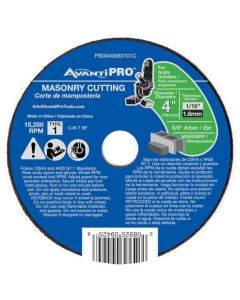 Avanti Masonry Cut Off Abrasive Wheel 4"x1/16"