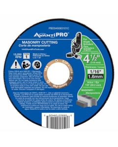 Avanti Masonry Cut Off Abrasive Wheel 4 1/2"x1/16"