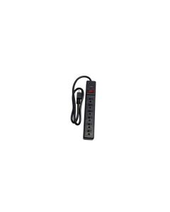 Century Wire and Cable 6 Outlet Surge Strip 500J light duty with 3' Cord Black