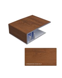 ChamClad AL/PVC 1719-06B Aluminum Top and PVC Bottom Universal J-Trim 2"x12' Cinnamon Walnut 2pc