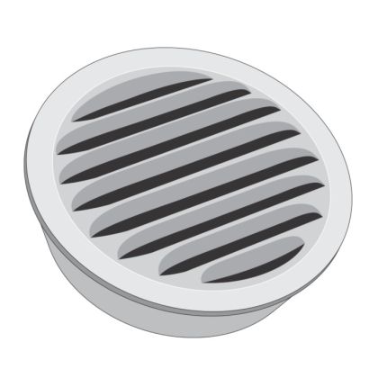 Tamlyn CLV2W Circle Vent Louvered Aluminum White Exhaust 2"